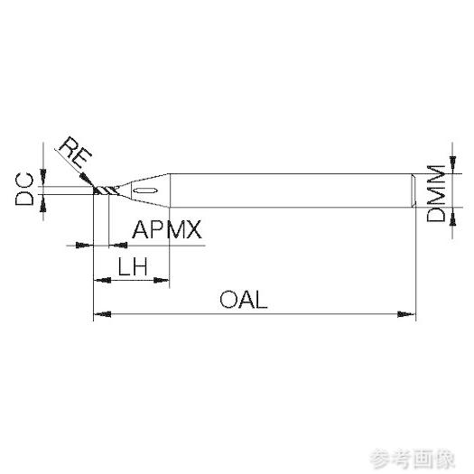 (GUHRING) 8066 1.000 アルミ用 3枚刃マイクロエンドミル 5xD Carbo+コート 1mm コーナーR0.05_1