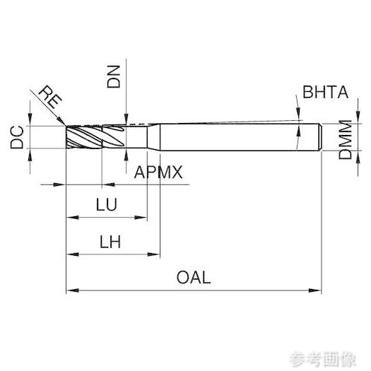 (GUHRING) 3361 10.010 高硬度用4枚刃エンドミル コーナーR レギュラ FIREコート 10mm_1