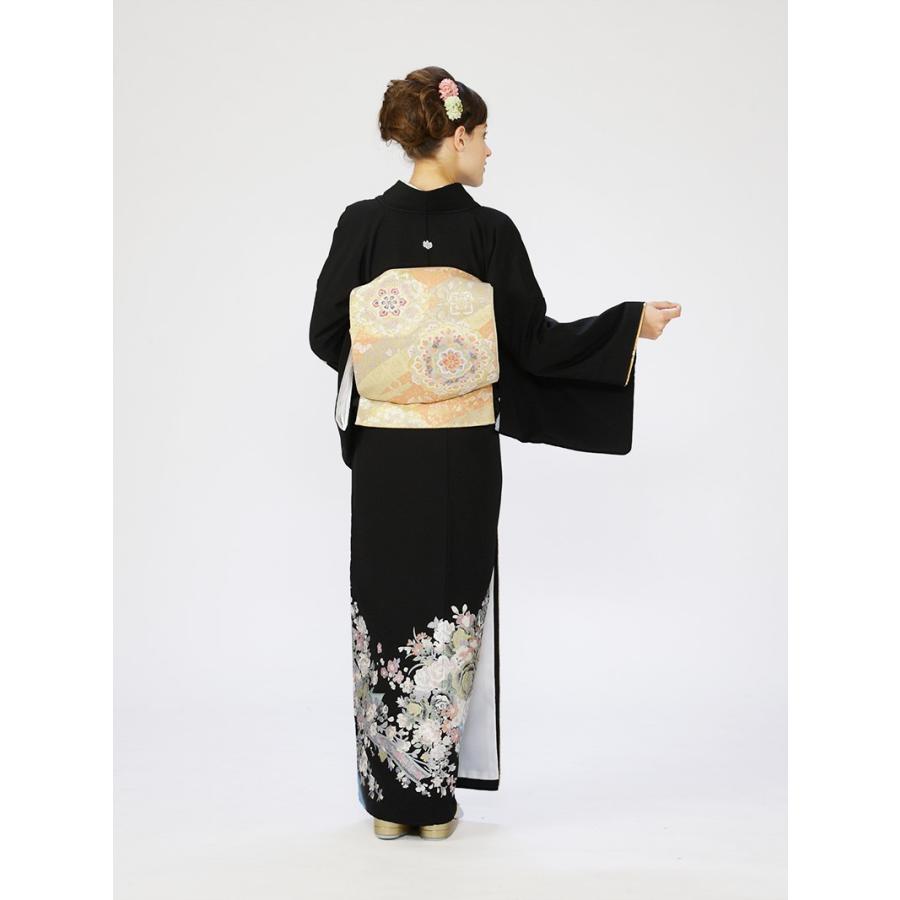 黒留袖 4 確認用 江戸褄 留 袖縫い取り未仕立正絹黒留袖 未仕立正絹江戸妻 格安未仕立