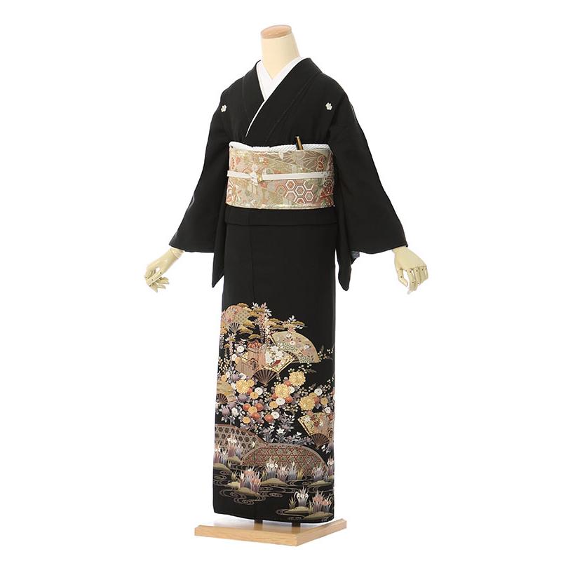黒留袖　フルセット　7点セット 黒留袖|Mサイズ|145〜155cm|7〜13号|正絹|黒留袖フルセット| 黒留袖