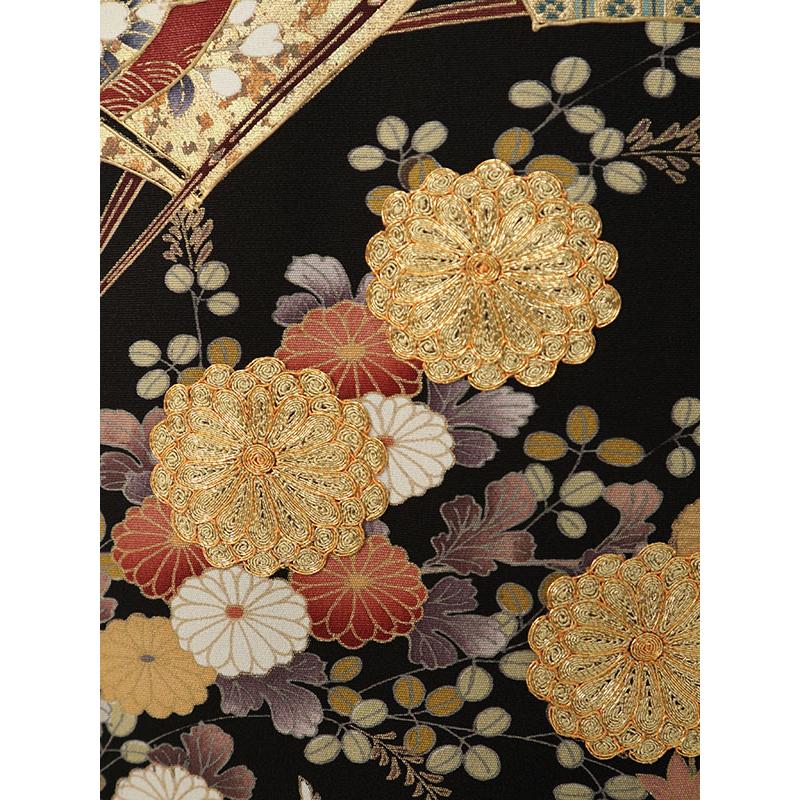 黒留袖|Mサイズ|145〜155cm|7〜13号|正絹|黒留袖フルセット| 黒留袖