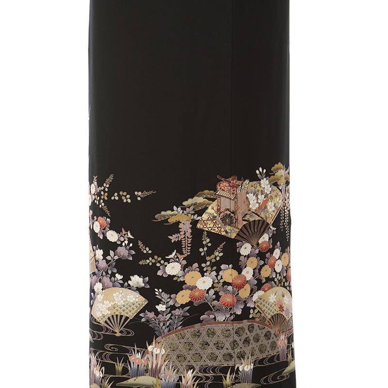 黒留袖|Mサイズ|145〜155cm|7〜13号|正絹|黒留袖フルセット| 黒留袖