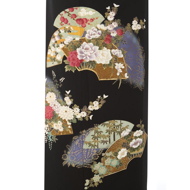 黒留袖|Mサイズ|150〜159cm|7〜13号|化繊|黒留袖フルセット| 黒留袖