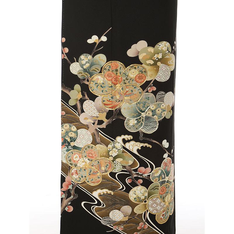 黒留袖 四点セット 銀刺繍 身丈159cm 黒留袖|Mサイズ|150〜159cm|7〜13号|正絹|黒留袖フルセット| 黒留袖