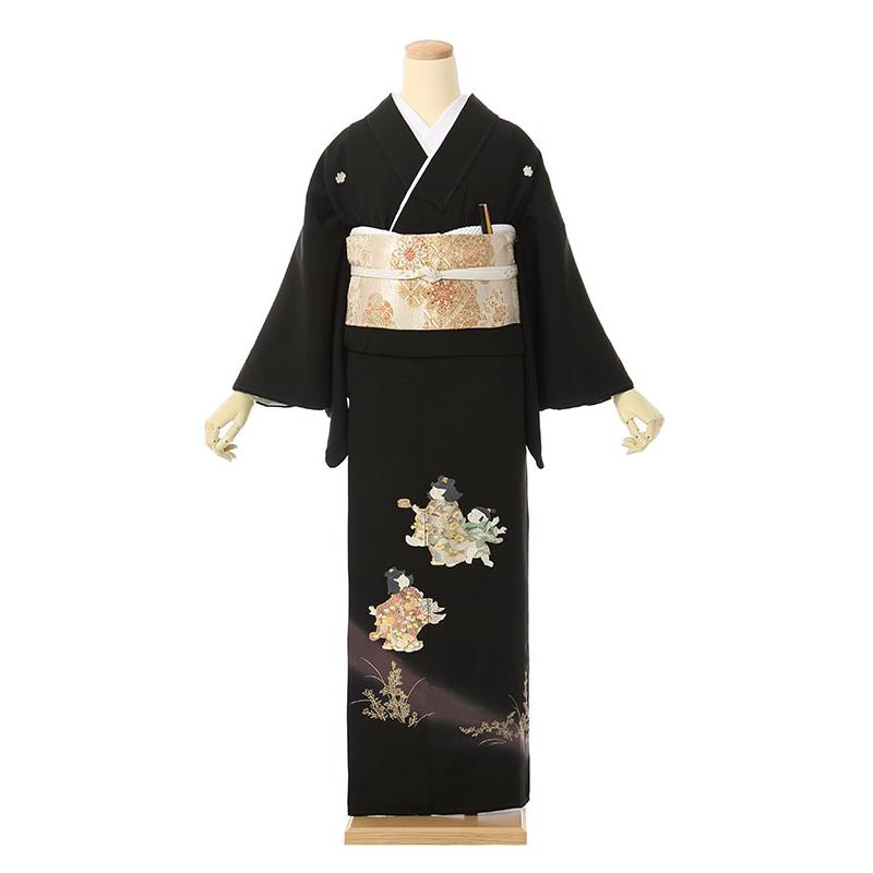 黒留袖　フルセット　7点セット 黒留袖|Mサイズ|145〜154cm|7〜13号|正絹|黒留袖フルセット| 黒留袖