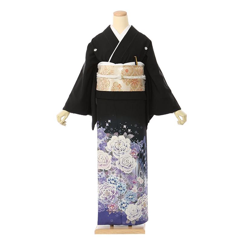 黒留袖|Mサイズ|155〜157cm|7〜13号|正絹|黒留袖フルセット| 黒留袖
