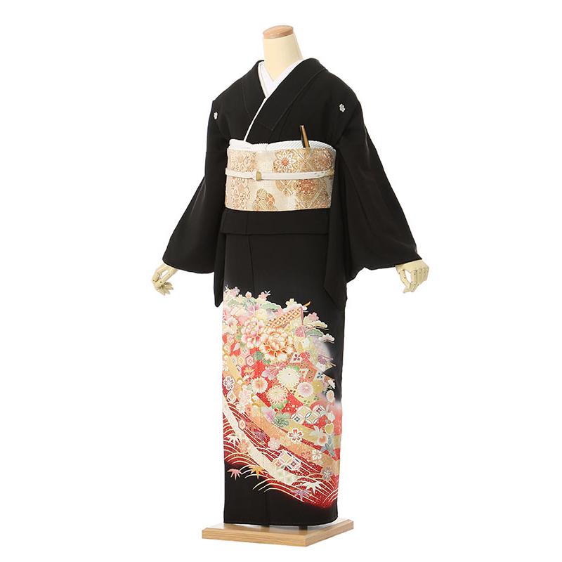 正絹　黒留袖　フルセット(5点) 黒留袖|3Lサイズ|160〜165cm|17〜23号|正絹|黒留袖フルセット| 黒留袖