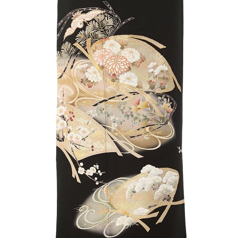 黒留袖|Mサイズ|155〜161cm|7〜13号|正絹|黒留袖フルセット| 黒留袖
