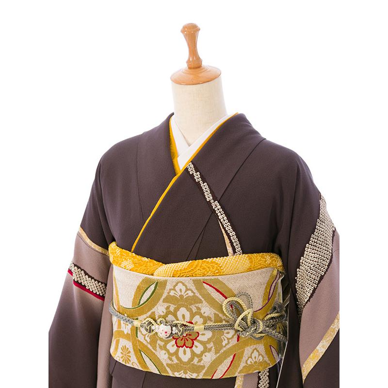 2〜12月】正絹振袖|着物レンタル|148〜160cm|振袖フルセット(茶色系