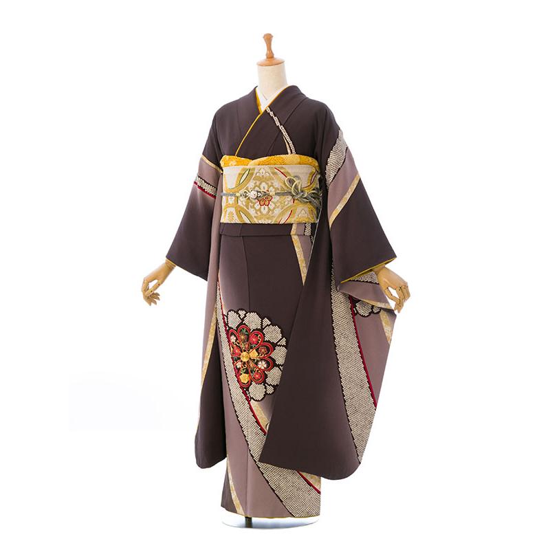 2〜12月】正絹振袖|着物レンタル|148〜160cm|振袖フルセット(茶色系