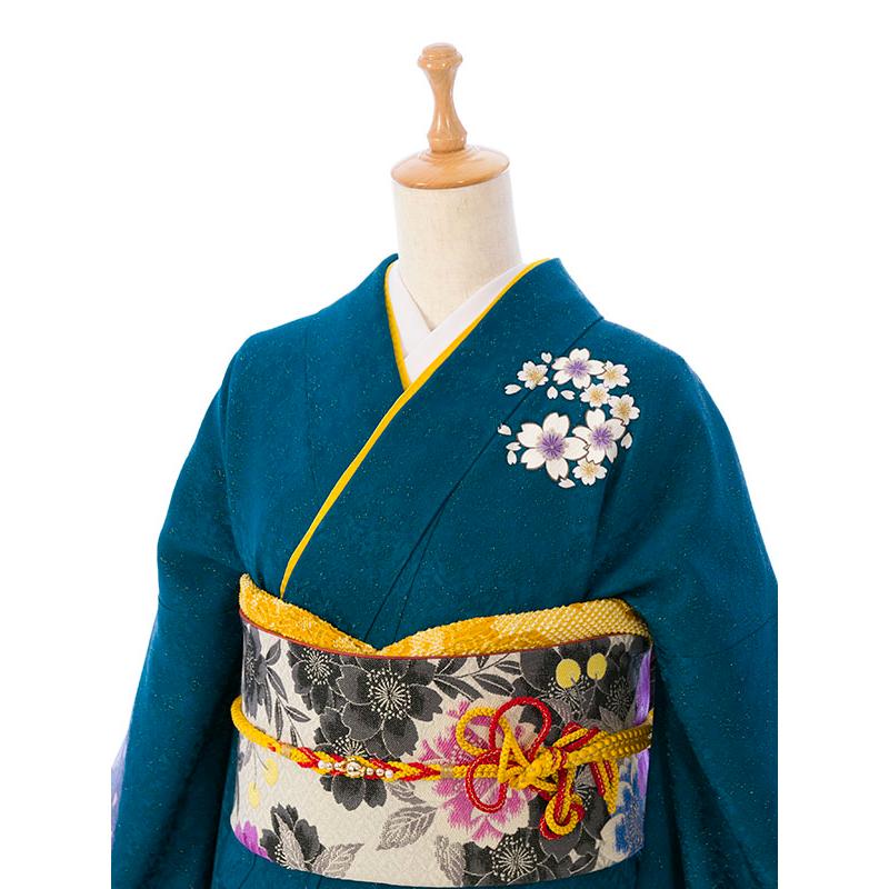 振袖レンタル（2月〜12月）163〜173cm 青緑地 結婚式 成人式 結納 卒業 