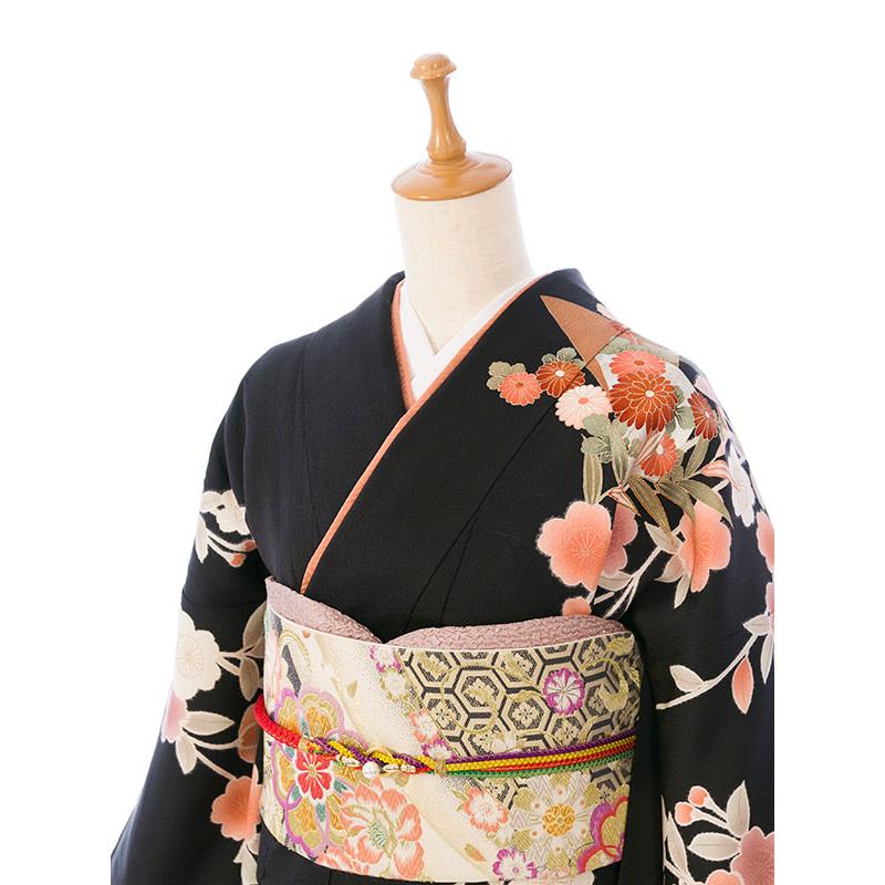 2〜12月】正絹振袖|着物レンタル|153〜163cm|振袖フルセット(黒系