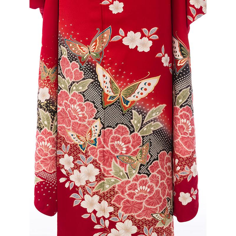 2〜12月】正絹振袖|着物レンタル|155〜165cm|振袖フルセット(赤系