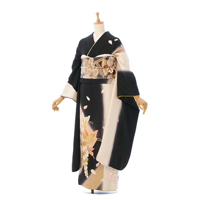 2〜12月】正絹振袖|着物レンタル|150〜160cm|5〜9号|振袖フルセット(黒