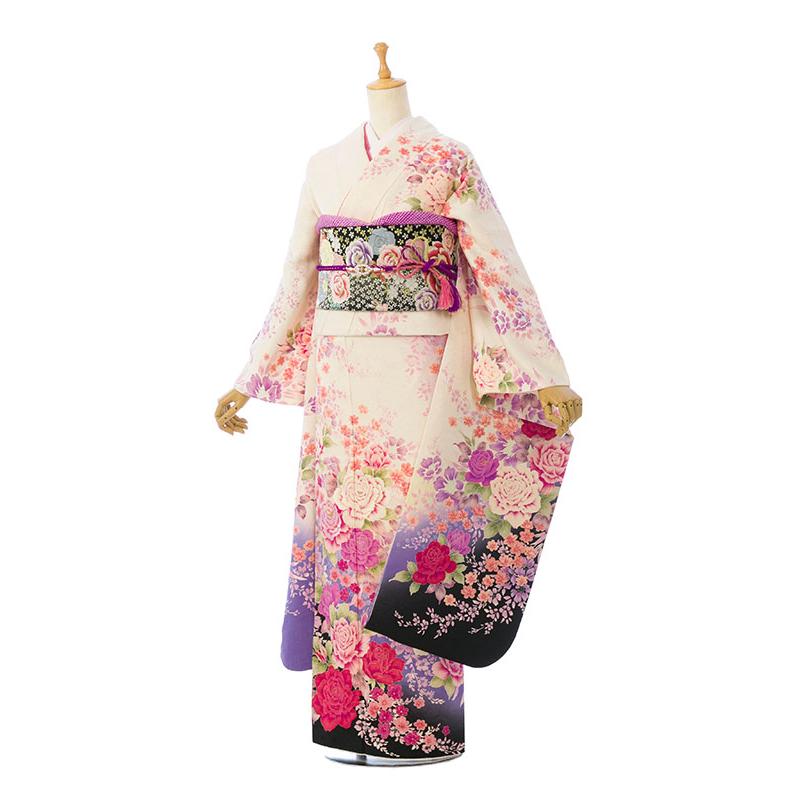 2〜12月】正絹振袖|着物レンタル|裄長|160〜167cm|振袖フルセット(白系