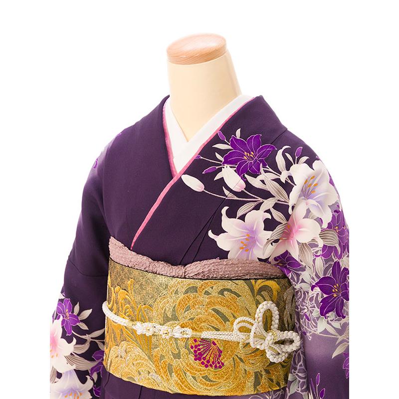 2〜12月】正絹振袖|着物レンタル|153〜165cm|振袖フルセット(紫系 