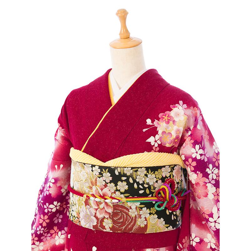 2〜12月】正絹振袖|着物レンタル|158〜163cm|振袖フルセット(赤系