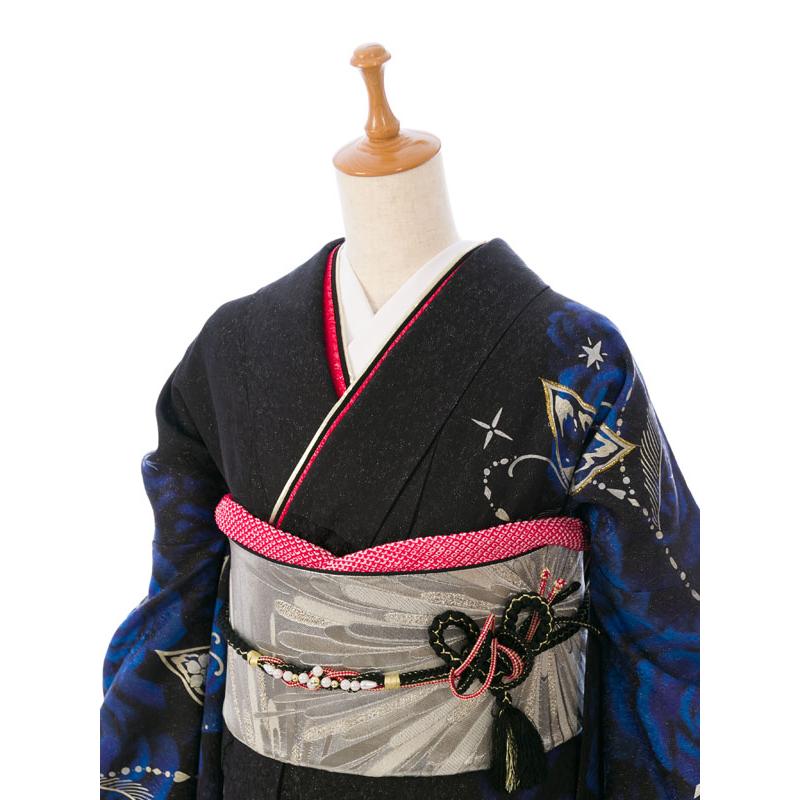 2〜12月】正絹振袖|着物レンタル|163〜172cm|振袖フルセット(黒系