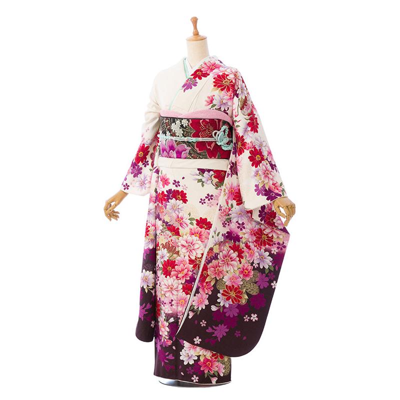 振袖フルセット正絹　成人式　結婚式　トールサイズ 2月〜12月】正絹|振袖フルセット(白系)|大きいサイズ(トール)|160