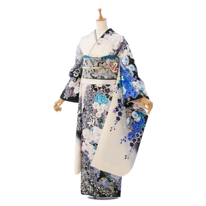 2〜12月】正絹振袖|着物レンタル|163〜170cm|振袖フルセット(白系