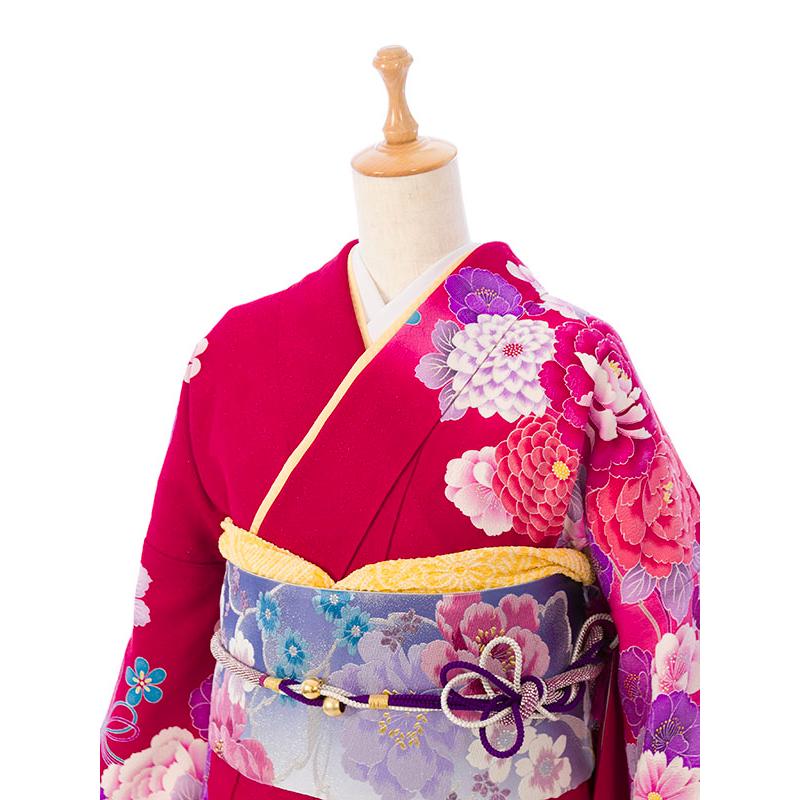 2〜12月】正絹振袖|着物レンタル|153〜165cm|振袖フルセット(赤系