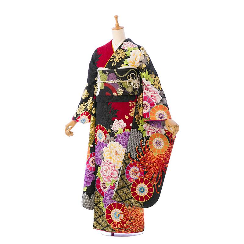 振袖 4点セット 2〜12月】正絹振袖|着物レンタル|153〜165cm|振袖フルセット(赤系