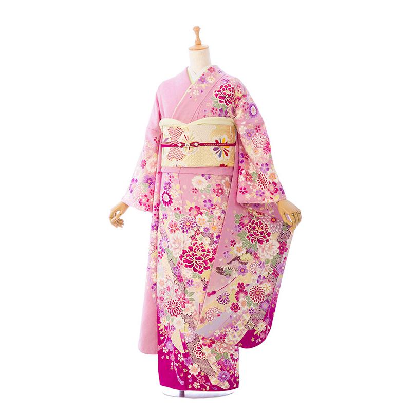 振袖 セット 2〜12月】正絹振袖|着物レンタル|153〜163cm|振袖フルセット(ピンク系