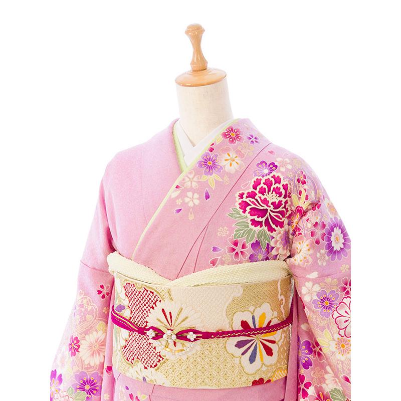 振袖 セット 2〜12月】正絹振袖|着物レンタル|153〜163cm|振袖フルセット(ピンク系