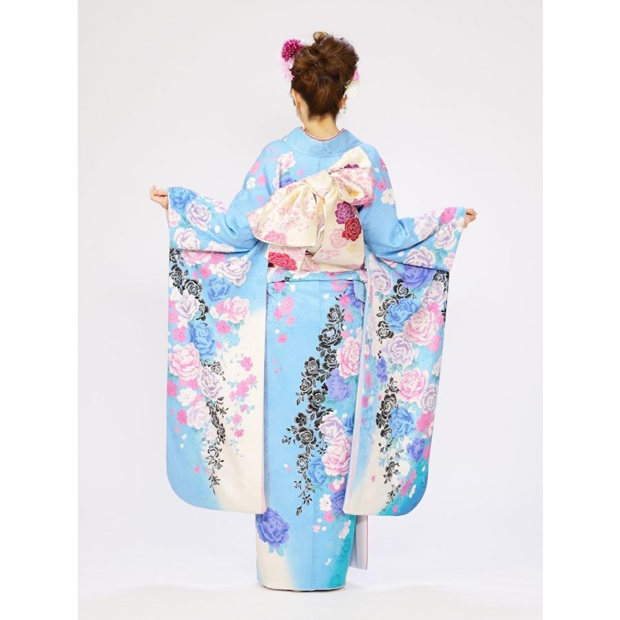 ブランド 桂由美 振袖レンタル 2月〜12月 水色/白地 結婚式 成人式