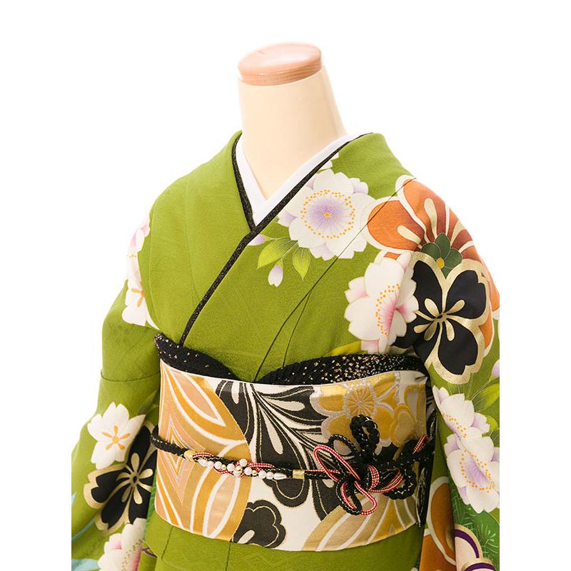 2〜12月】正絹振袖|着物レンタル|163〜168cm|振袖フルセット(グリーン