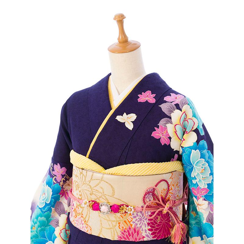2〜12月】正絹振袖|着物レンタル|155〜165cm|振袖フルセット(ブルー系