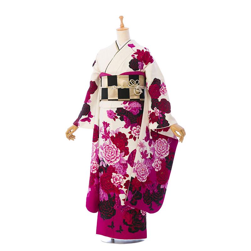 2〜12月】正絹振袖|着物レンタル|150〜160cm|振袖フルセット(白系 