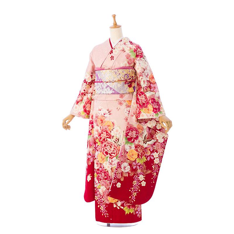 2〜12月】正絹振袖|着物レンタル|155〜165cm|振袖フルセット(ピンク系