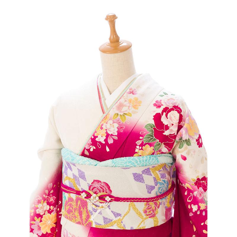 2〜12月】正絹振袖|158〜168cm|振袖フルセット(白系)|大きい