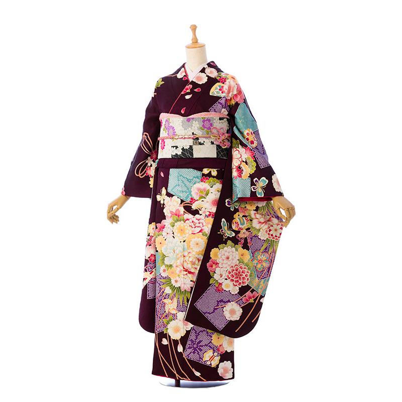 2〜12月】正絹振袖|着物レンタル|153〜165cm|振袖フルセット(紫系