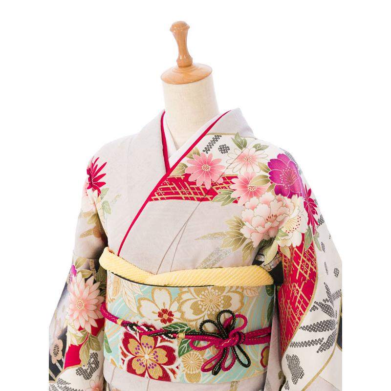 2〜12月】正絹振袖|着物レンタル|153〜165cm|振袖フルセット(白系