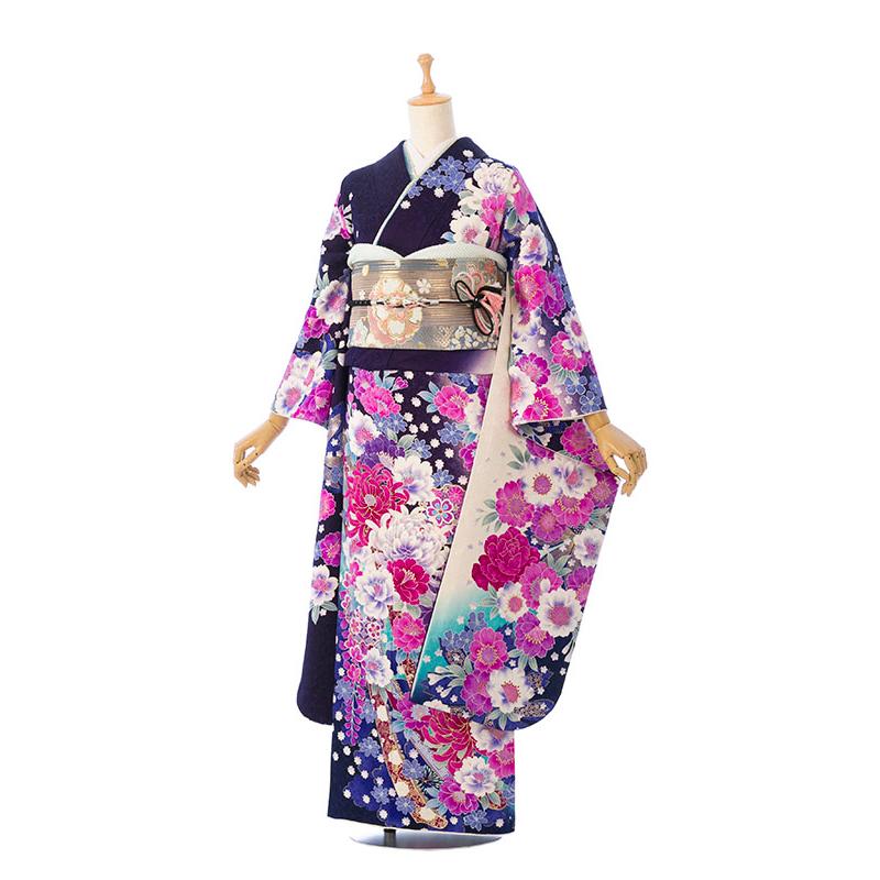 2〜12月】正絹振袖|着物レンタル|145〜155cm|振袖フルセット(紫系