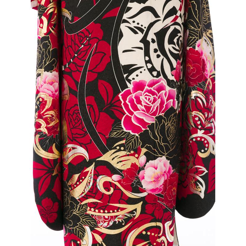 592.正絹振袖、赤、ブランド、160ぐらい