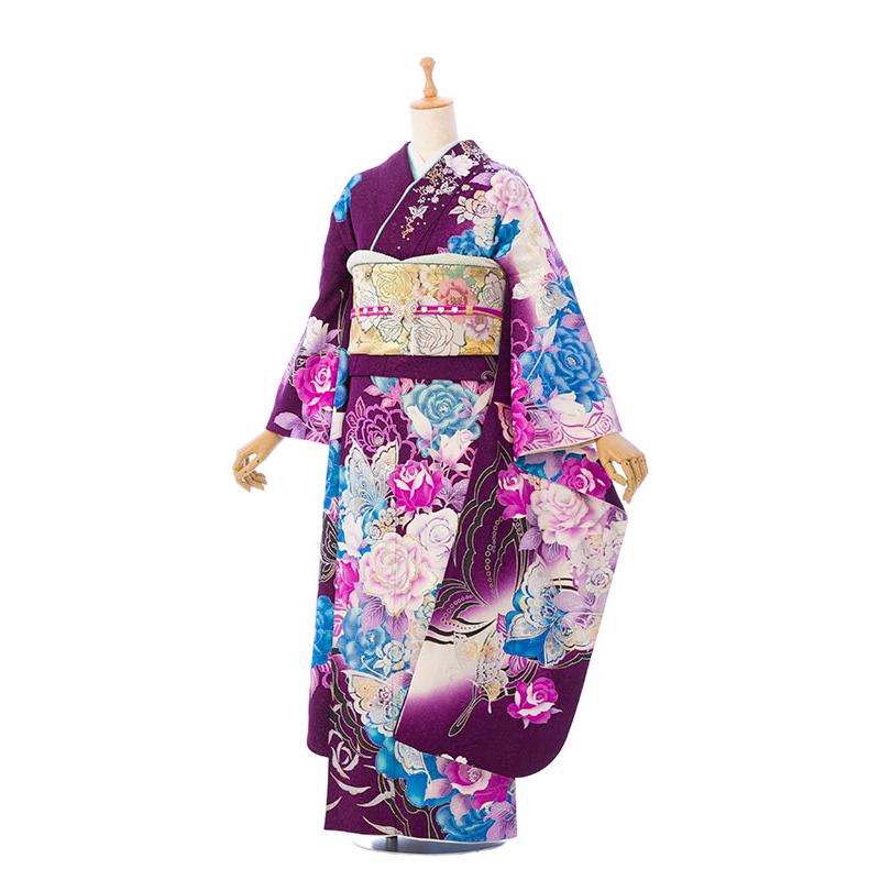 正絹振袖4 Sサイズ　⭐︎2/28までの出品 2〜12月】正絹振袖|着物レンタル|153〜165cm|振袖フルセット(紫系