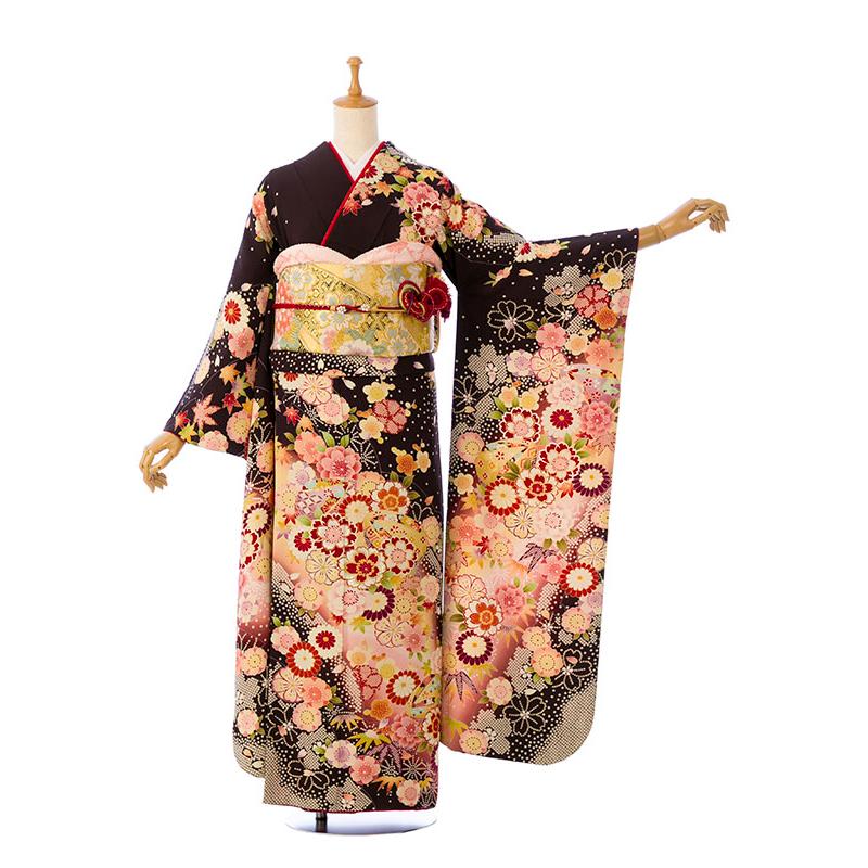 2〜12月】正絹振袖|着物レンタル|155〜165cm|振袖フルセット(茶 2〜12月】正絹振袖|着物レンタル|155〜165cm|振袖フルセット(茶