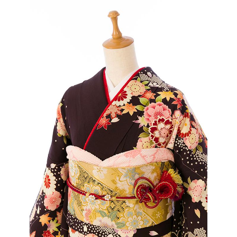 2〜12月】正絹振袖|着物レンタル|155〜165cm|振袖フルセット(茶 2〜12月】正絹振袖|着物レンタル|155〜165cm|振袖フルセット(茶