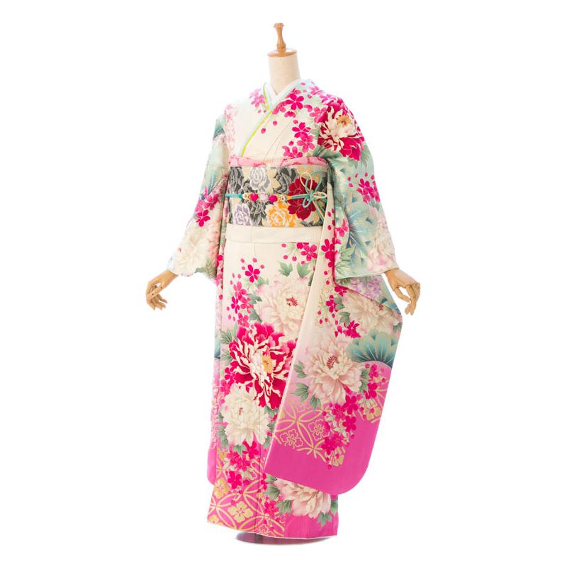 2〜12月】正絹振袖|着物レンタル|153〜165cm|振袖フルセット(白系