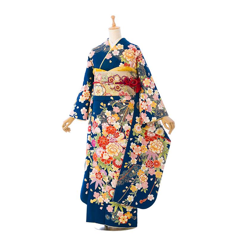 2〜12月】正絹振袖|着物レンタル|153〜165cm|振袖フルセット(ブルー系