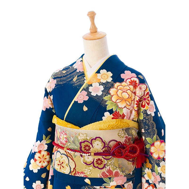 2〜12月】正絹振袖|着物レンタル|153〜165cm|振袖フルセット(ブルー系