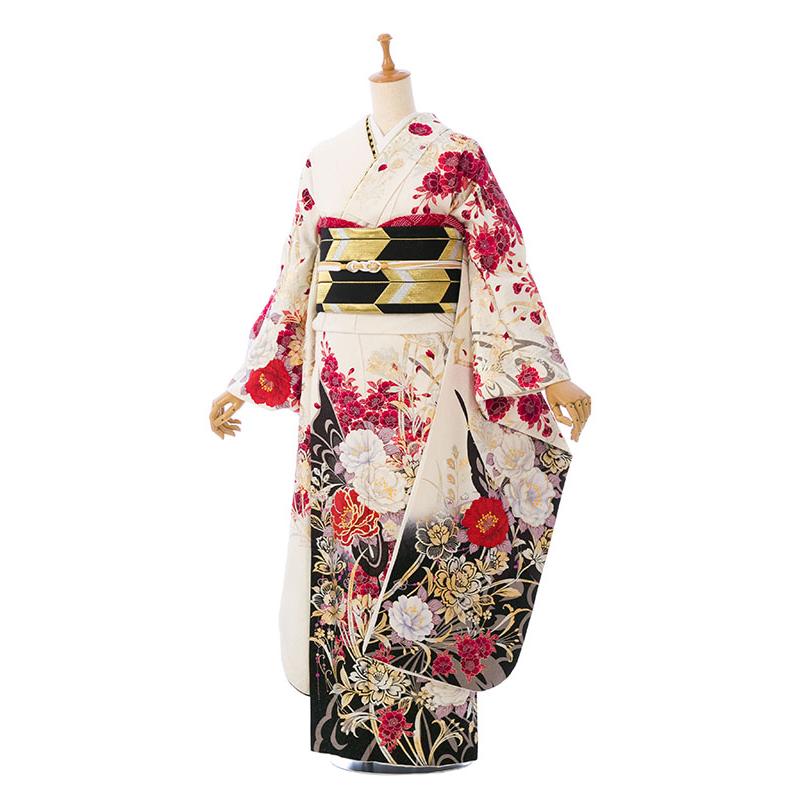 2〜12月】正絹振袖|着物レンタル|裄長|158〜170cm|振袖フルセット(白系
