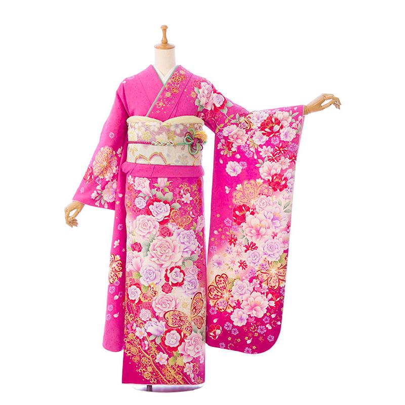 2〜12月】正絹振袖|着物レンタル|裄長|158〜167cm|振袖フルセット 