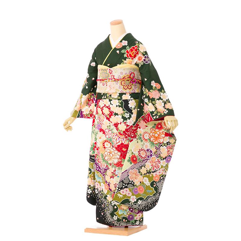 ≪美品≫正絹　振袖９点フルセット【637】【155cm~165cmの方用】 美品》正絹 振袖9点フルセット【006】【身長145㎝〜155㎝の方用