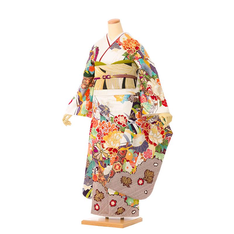 2〜12月】正絹振袖|着物レンタル|裄長|158〜168cm|振袖フルセット(白系