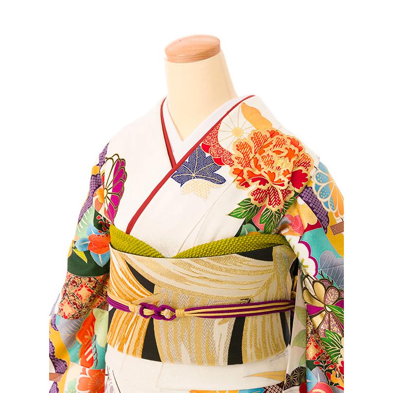 2〜12月】正絹振袖|着物レンタル|裄長|158〜168cm|振袖フルセット(白系