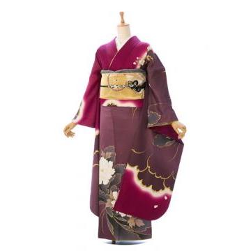 2〜12月】正絹|着物レンタル|155〜163cm|振袖フルセット(パープル系 